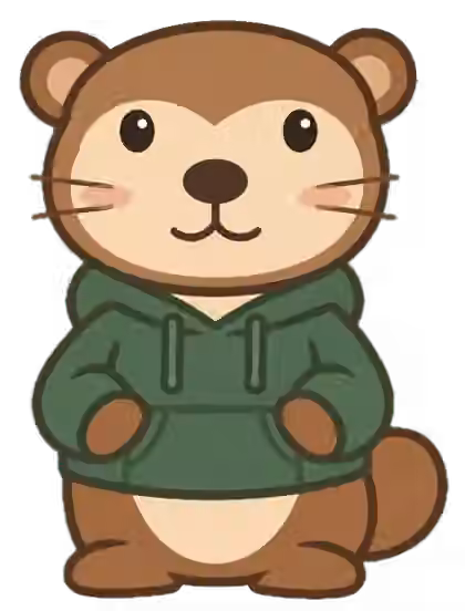 Ian, your friendly drawn otter, in his green hoodie